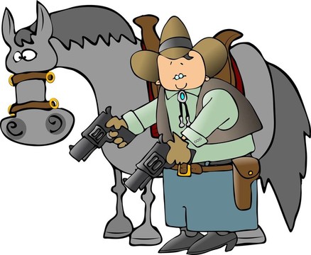 牛仔與His Horse