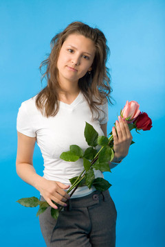 女人與花