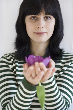 女人與花