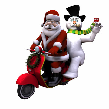 Santa和雪人1 -孤立
