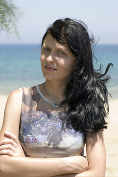 美麗的女人希臘島