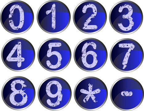 12個(gè)藍(lán)色的數(shù)字按鈕