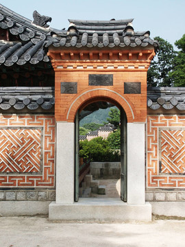 在東方風格的拱門；漢城；韓國