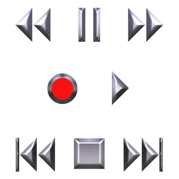 3D銀音頻按鈕