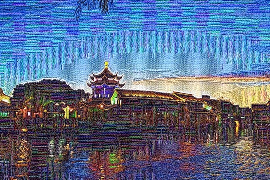 古鎮(zhèn)油畫