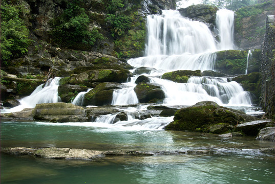 瀑布 九寨溝 高山流水 黎坪