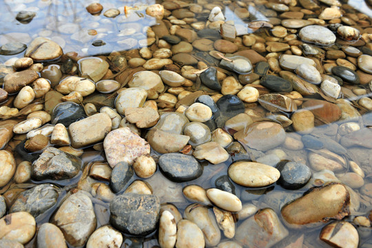 水中小石頭 小河岸邊
