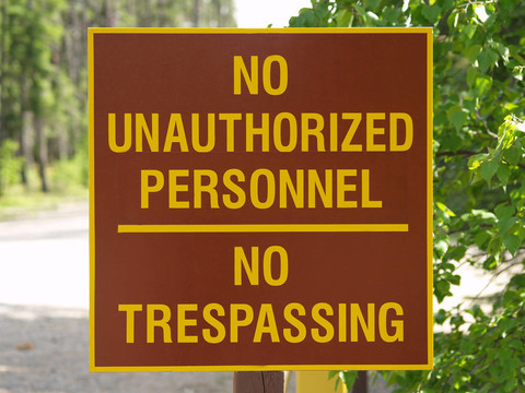 沒有Tresspass Sign