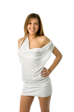穿著白色衣服的女人