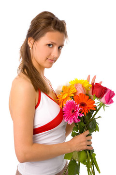 女人與花