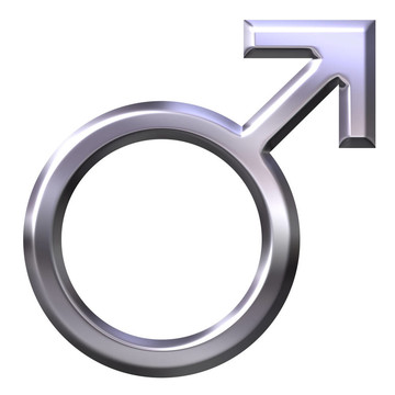 3D銀色男性符號(hào)