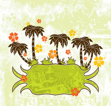 夏季場(chǎng)景；棕櫚