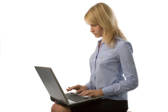 女人的筆記本電腦