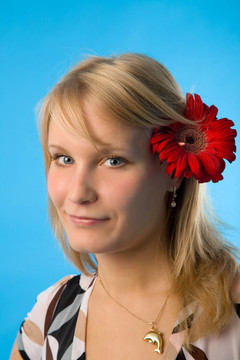 女人與花
