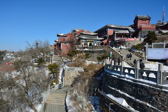 泰山冬天素材