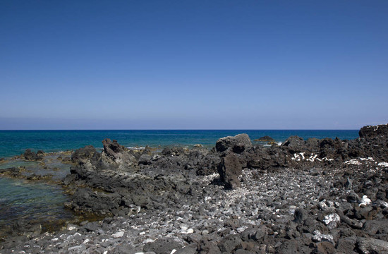 夏威夷的科納島火山海岸