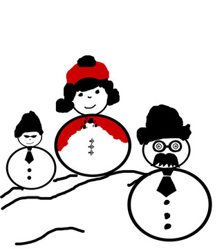 雪中的人說明