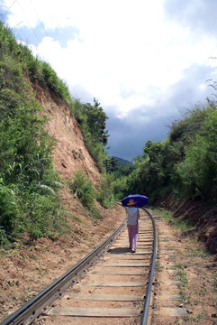 走在鐵路上
