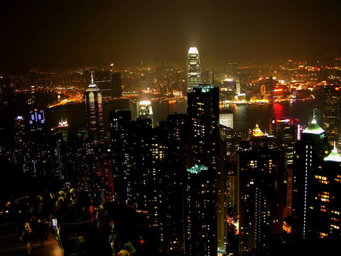 夜晚的香港峰