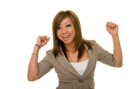 狂喜的亞洲業(yè)務(wù)的女人