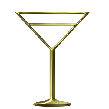 三維Golden Cocktail Glass