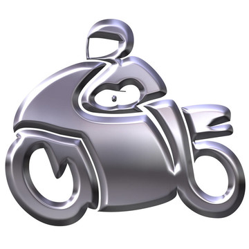 三維銀摩托車