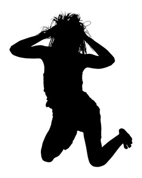 性感女人剪裁的剪影