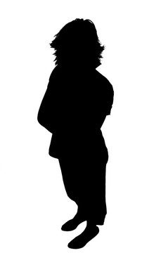 青年女性剪影