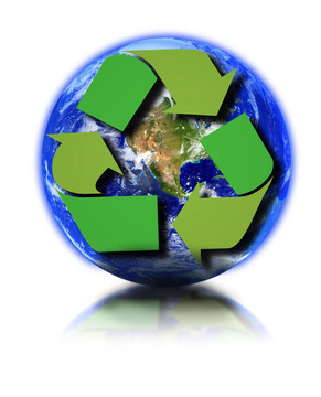 地球和回收标志