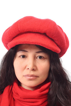 紅帽子亞洲女孩
