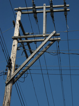 電線桿和夾具