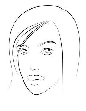 輪廓的女人肖像