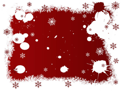 白色和紅色雪花圣誕邊界