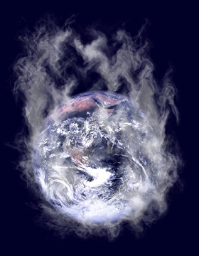 吸煙的地球儀