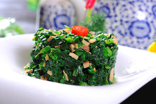 菠菜豆干塔