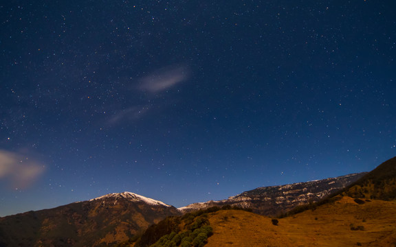 轎子雪山星夜景觀