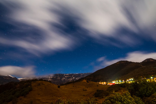 轎子雪山星夜景觀