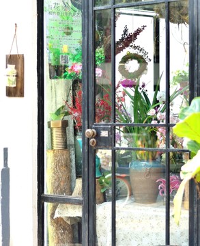 花店玻璃門