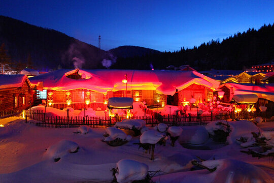 雪鄉(xiāng) 夜景 雪景 東北