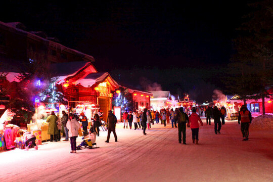 雪鄉(xiāng) 夜景 燈光