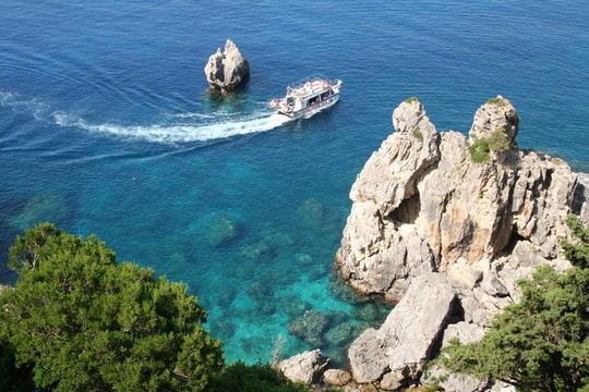 希臘。Corfu。海岸