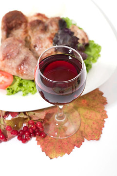 烤肉紅葡萄酒