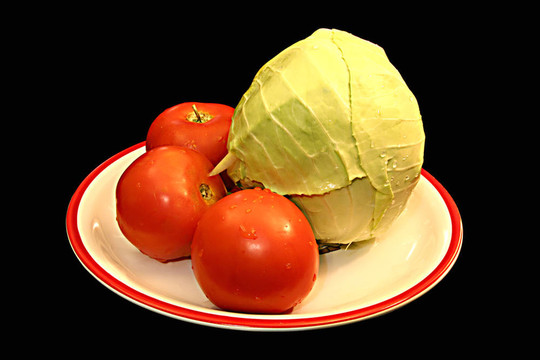 西紅柿和卷心菜