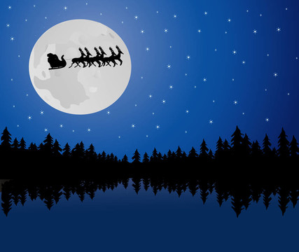 Santa在月光下
