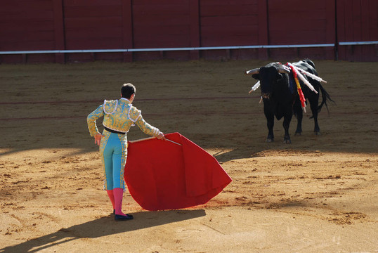 在西班牙，在斗牛場(chǎng)上Torero