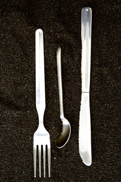 勺子；刀和Fork iso