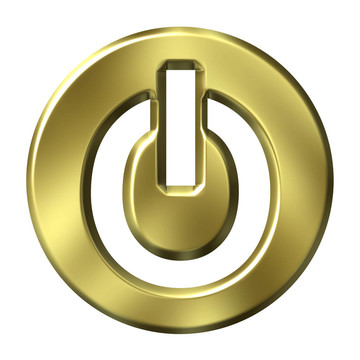3D金色電源按鈕