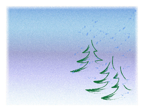雪中的冷杉樹