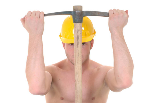 男子氣概的建筑工人
