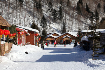 雪鄉(xiāng) 雙峰林場(chǎng) 春節(jié) 紅燈 燈